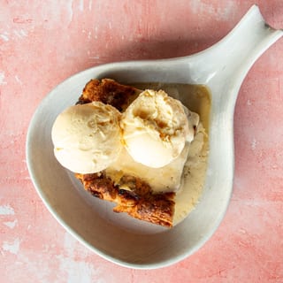 Bread Pudding with Ice Cream